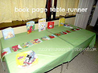 book party, library party, bookworm party, book worm party, reading party, book page table runner