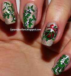 mistletoe nail christmas nails designs edgy eight days 1yearofnailart acrylic nailpolis hand nl