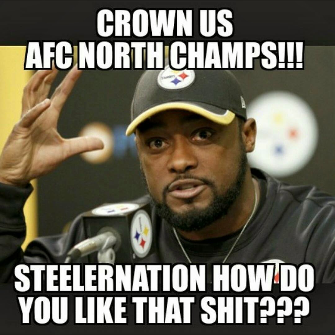 Crown us AFC North Champs!!! SteelerNation HOw Do you like that shit???