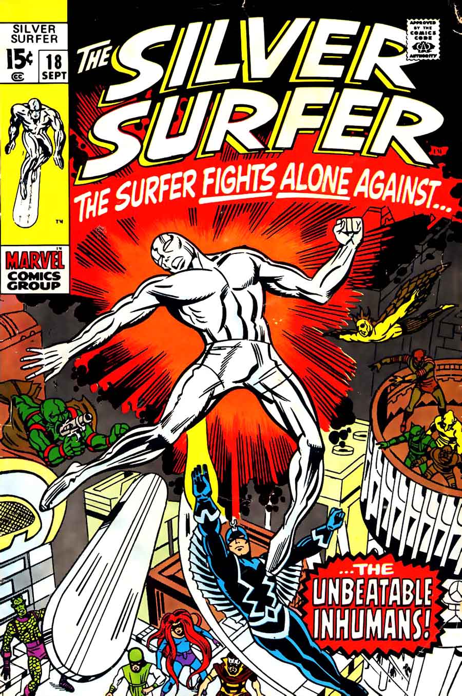 Silver Surfer v1 #18 marvel comic book cover art by Jack Kirby