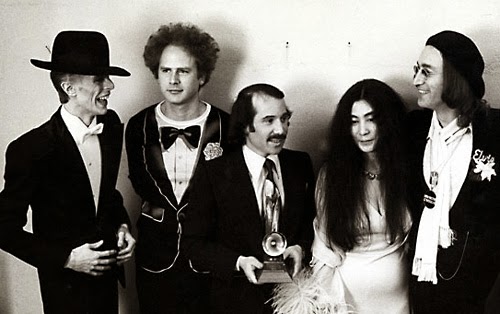 David Bowie, Art Garfunkel, Paul Simon, Yoko Ono e John Lennon