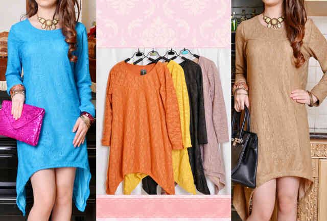 dress brokat tali belakang