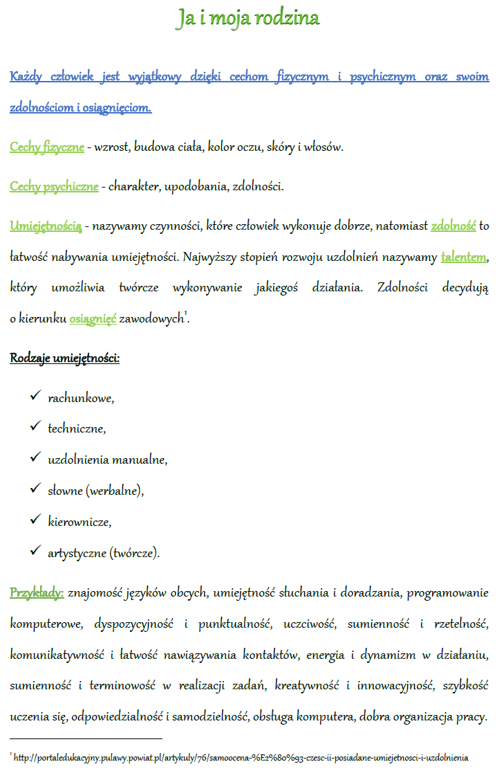 BLOG EDUKACYJNY DLA DZIECI: HISTORIA Kl. IV - Ja i moja rodzina