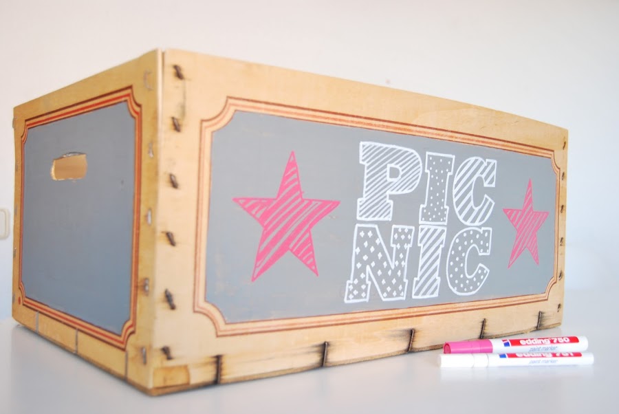 fruit box painted with chalk paint