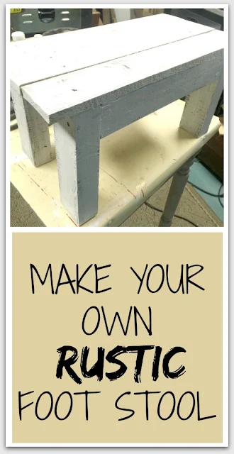 rustic step stool with overlay