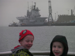 aircraft carrier in portsmouth harbour