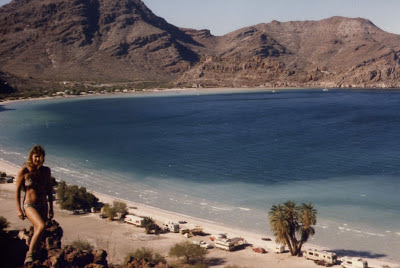 standing on a cliff in Mulege Mexico