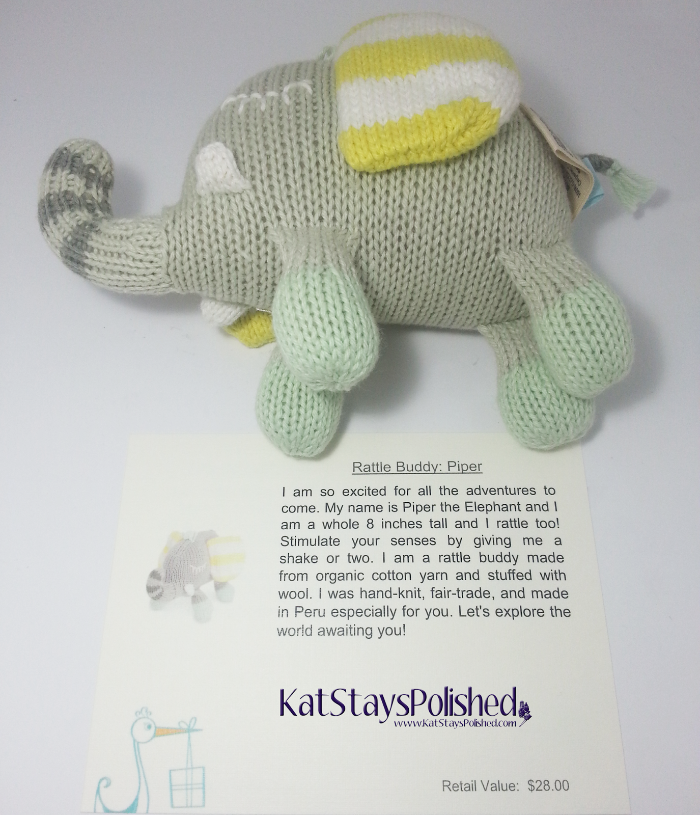 Austin Lloyd - 0-5 Months Toy Subscription Box - Rattle Buddy: Piper | Kat Stays Polished