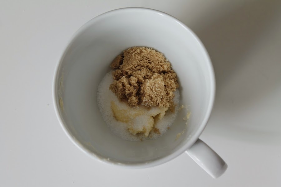 Receta y paso a paso Cookie in cup o Galleta hecha en taza