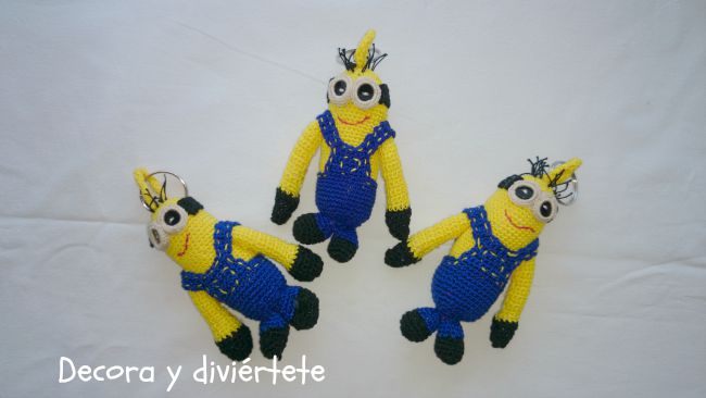 amigurimi , minions , llavero , manualidades , ganchillo , crochet