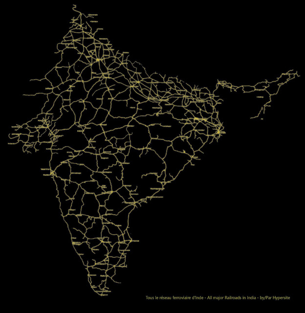 Map major railway network India