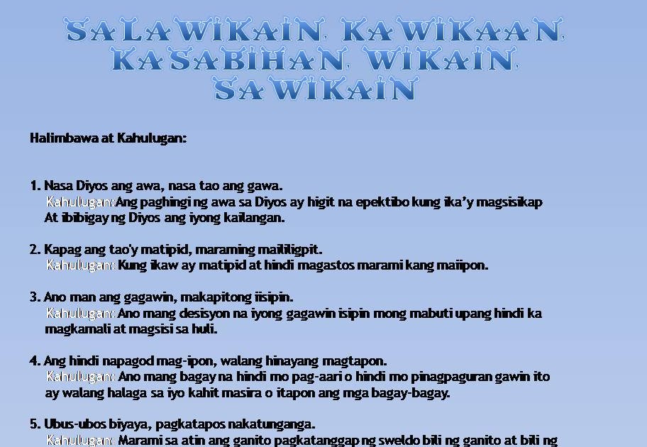 Get Halimbawa Ng Kasabihan Tungkol Sa 6 Png Tagalog Quotes 2021 | Porn
