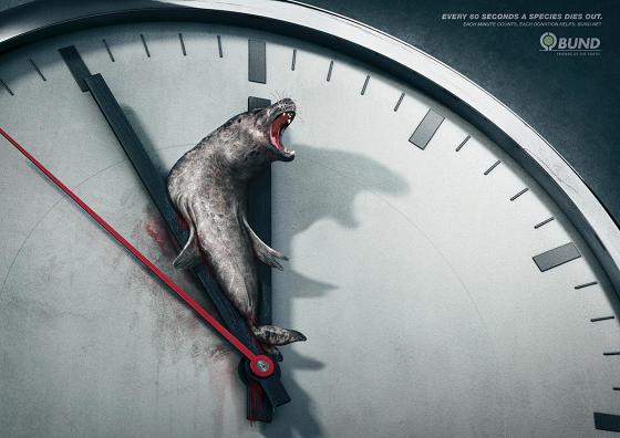 propaganda meio ambiente animais espécie extinção relógio 60 segundos