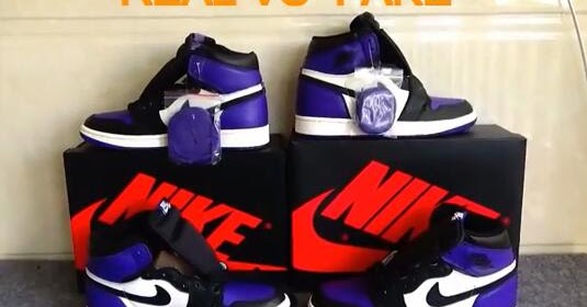 real vs fake jordan 1 court purple