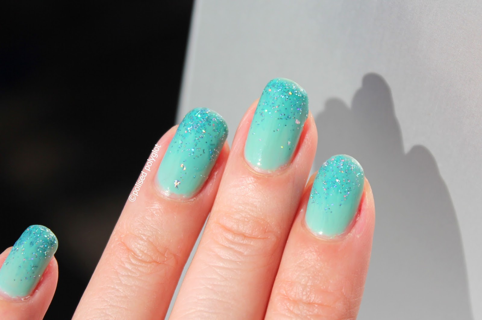 4. Brown and Turquoise Glitter Nails - wide 1