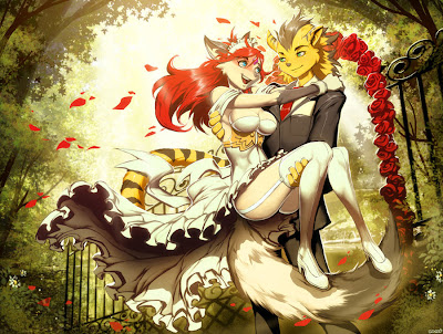 a commission drawing that Genzoman made in celebration of a wedding day