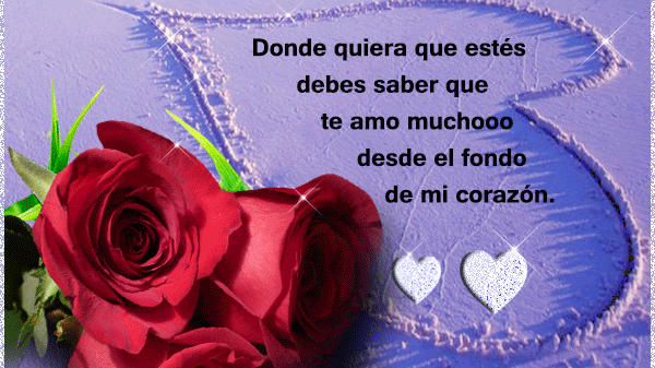 Rosas rojas con corazon y frases de amor