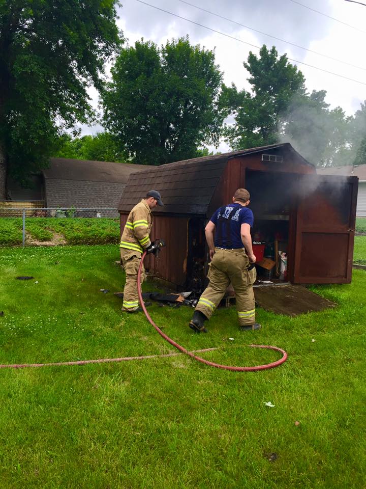 Garden shed fire breaks out on Yew Tree Drive