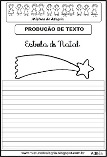 Produção texto Produção de texto estrela de natal