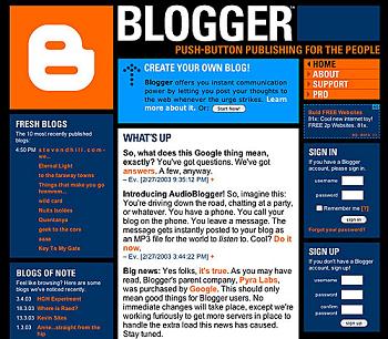 Sejarah Blogger (Blogspot) Di Dunia