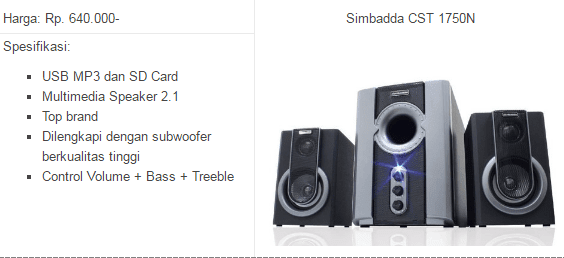 Speaker Aktif Simbadda Paling Bagus Murah Berkualitas 2017 speaker bluetooth simbadda s151