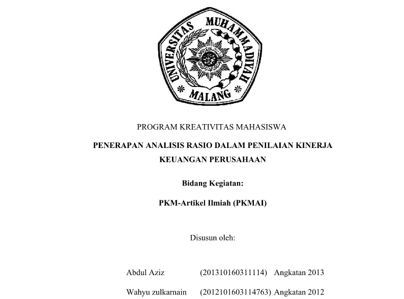 Contoh AHP Manajemen Keuangan 1 dan 2 UMM Pak Warsono Contoh AHP Manajemen Keuangan 1 dan 2 UMM Pak Warsono