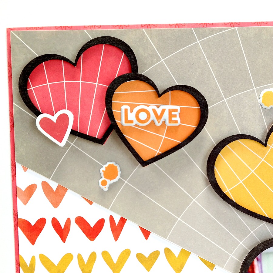 Be the Color Rainbow Heart Scrapbook Layout Creative Embellishments