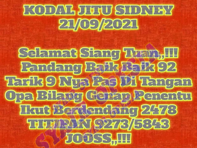 Syair Toto Sydney 21 September 2021 Royal Syair