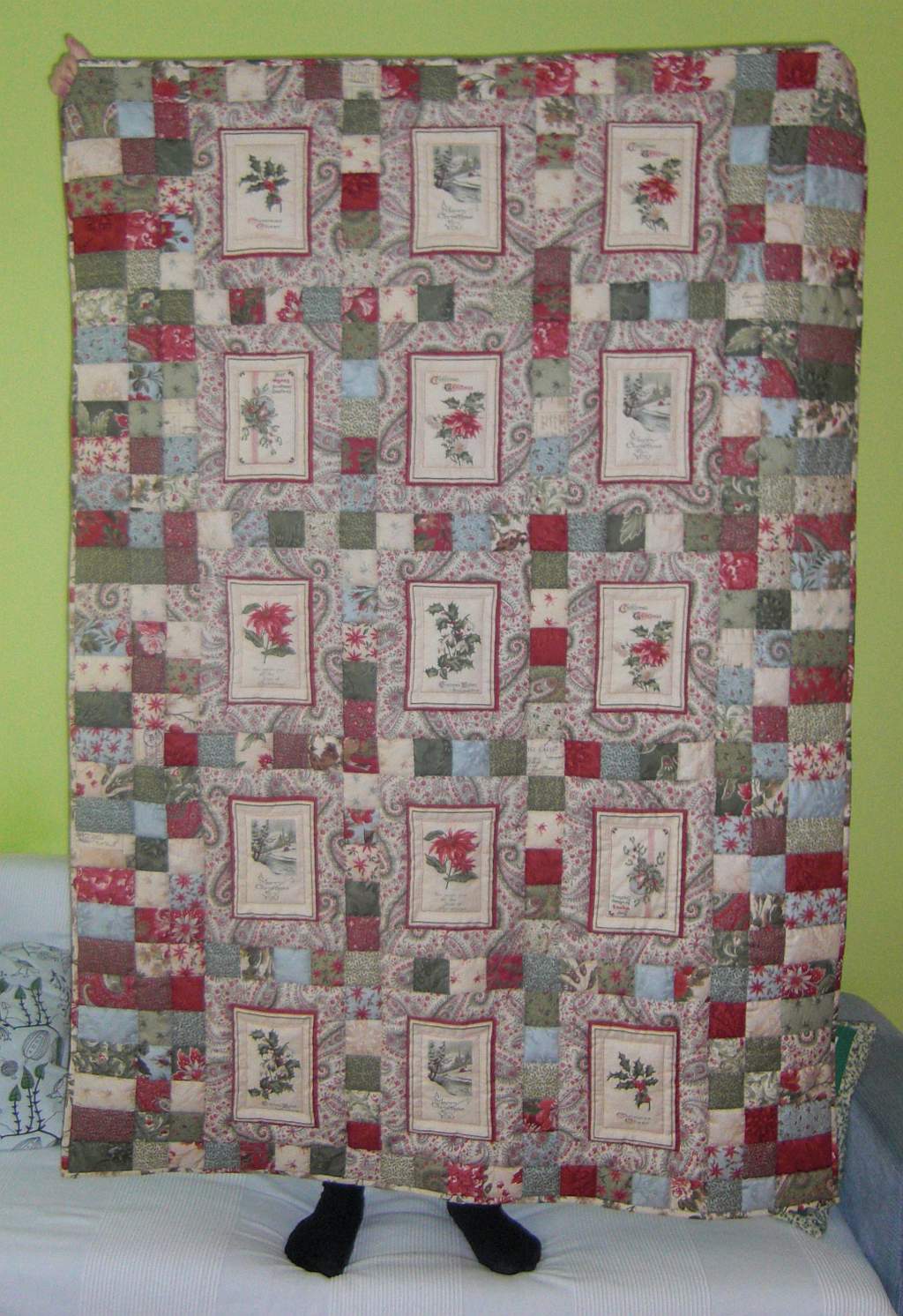 Handmade by Verpa Vánoční quilt Sentiments / Christmas quilt