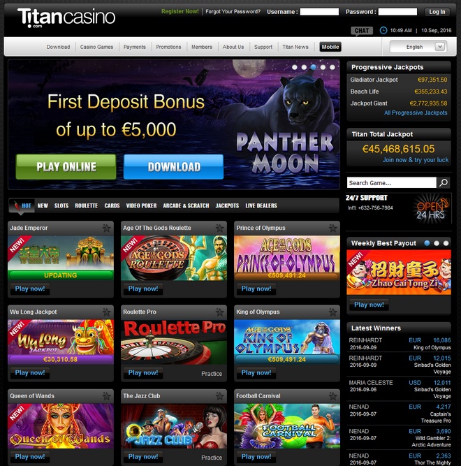 Titan Casino Screenshot Titan Casino Screen