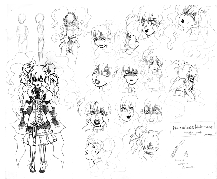 AUD art: Nightmare Comic Character Sheets