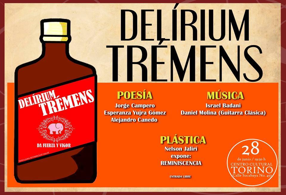 El poeta Alejandro Canedo invita a la velada cultural de este jueves / DELIRIUM TREMENS