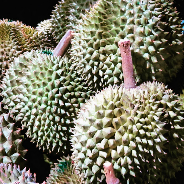 Durians on a cart in Siem Reap Cambodia