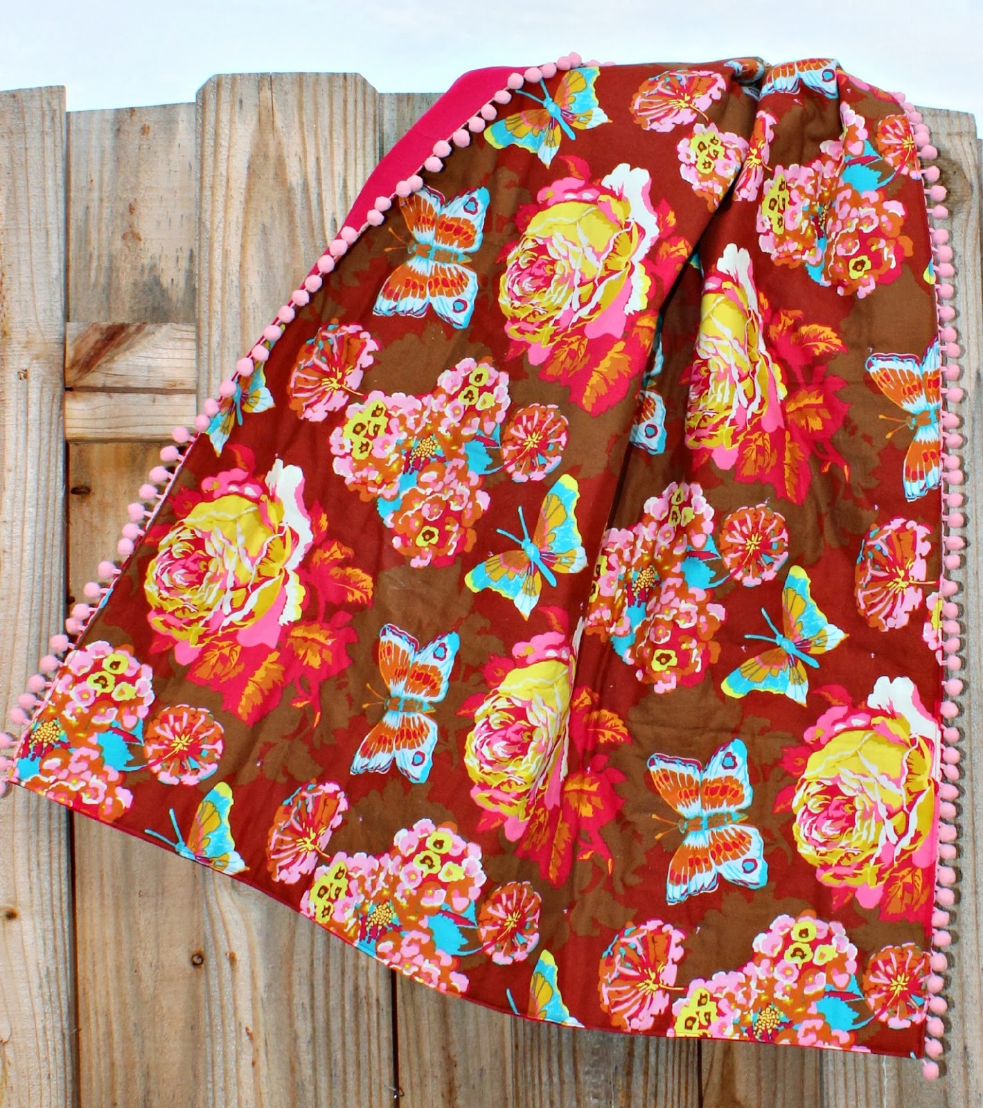 Rosy Lemmons Crafts pom pom blanket