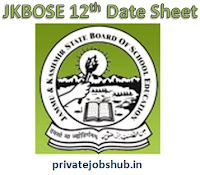 JKBOSE 12th Date Sheet JKBOSE 12th Date Sheet