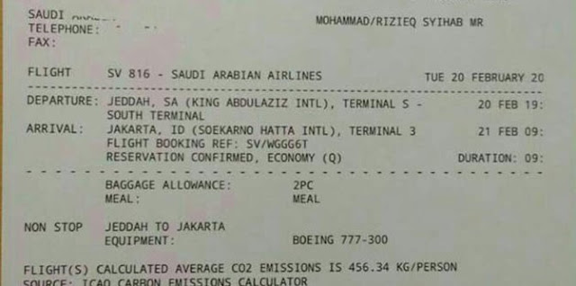 Habib Rizieq pulang ke Indonesia 21 Februari, tiket pesawat sudah dipesan Habib Rizieq pulang ke Indonesia 21 Februari, tiket pesawat sudah dipesan