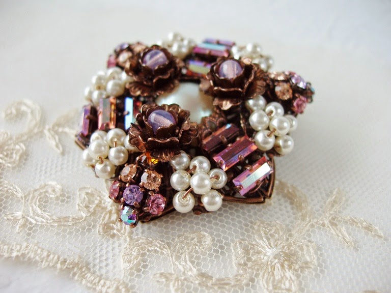 wedding bridal jewelry sash brooch Art Deco mdmButiik