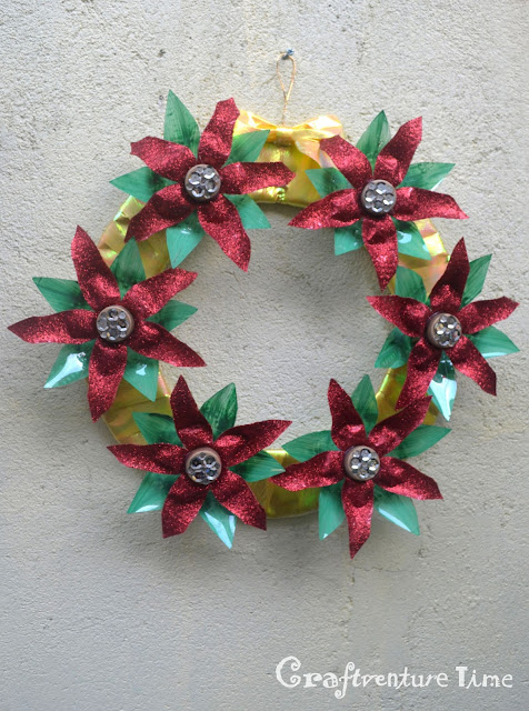 Craftventure Time: Recycled Bottle Christmas Wreath