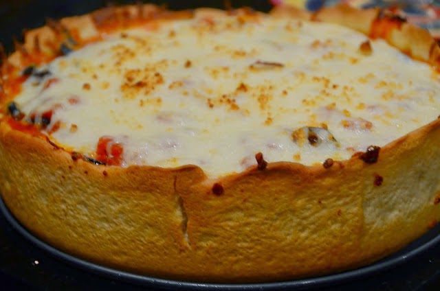 Most Viewed Recipe of the Week | Chicago Style Deep Dish Pizza from Loving Life #SecretRecipeClub #recipe #pizza #Chicago #deepdish