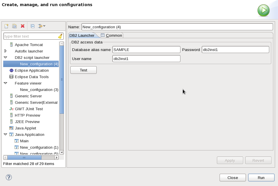 javahotel DB2 script launcher, Eclipse plugin