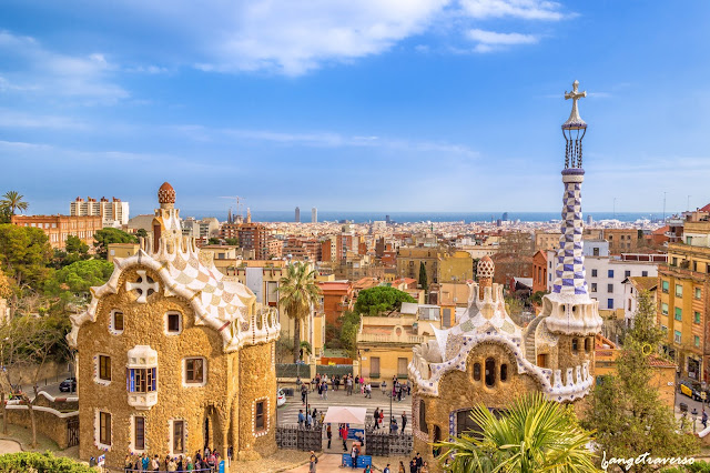 Barcelona, landscape, Park Guell, Spain, Esagne, Voyage, Trekking