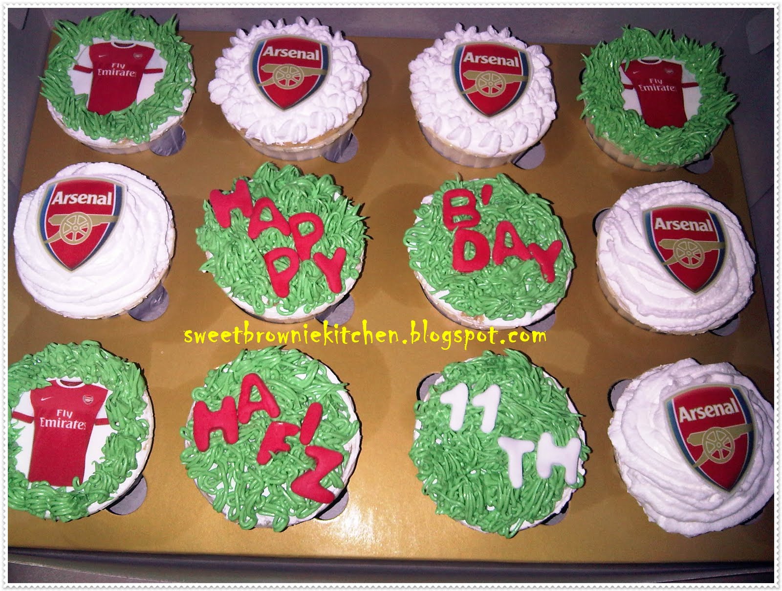 sweetbrowniekitchen arsenal cupcake for hafiz