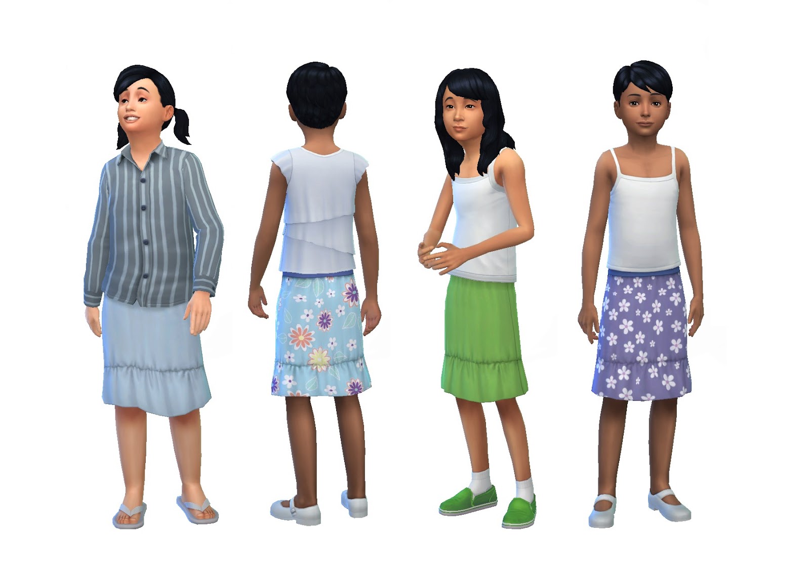 My Sims 4 Blog Knee Length Summer Skirts For Kids By Plasticbox