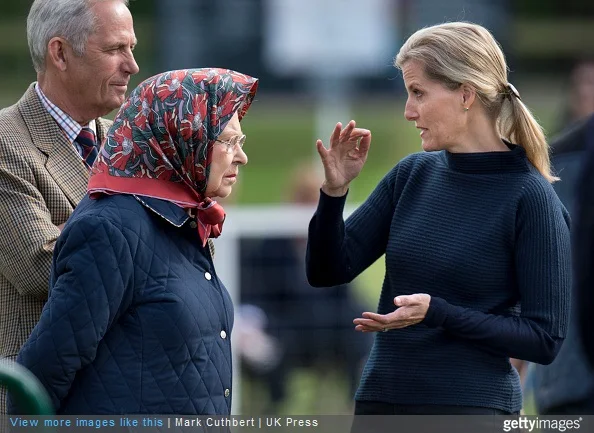 Queen Elizabeth II and Sophie, Countess of Wessex attend the Royal Windsor Horse show in the private grounds of Windsor Castle on May 15, 2015 in Windsor, England.