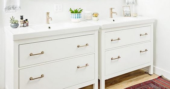 Ikea Modern Bathroom Inspiration, Ikea Hemnes Double Vanity