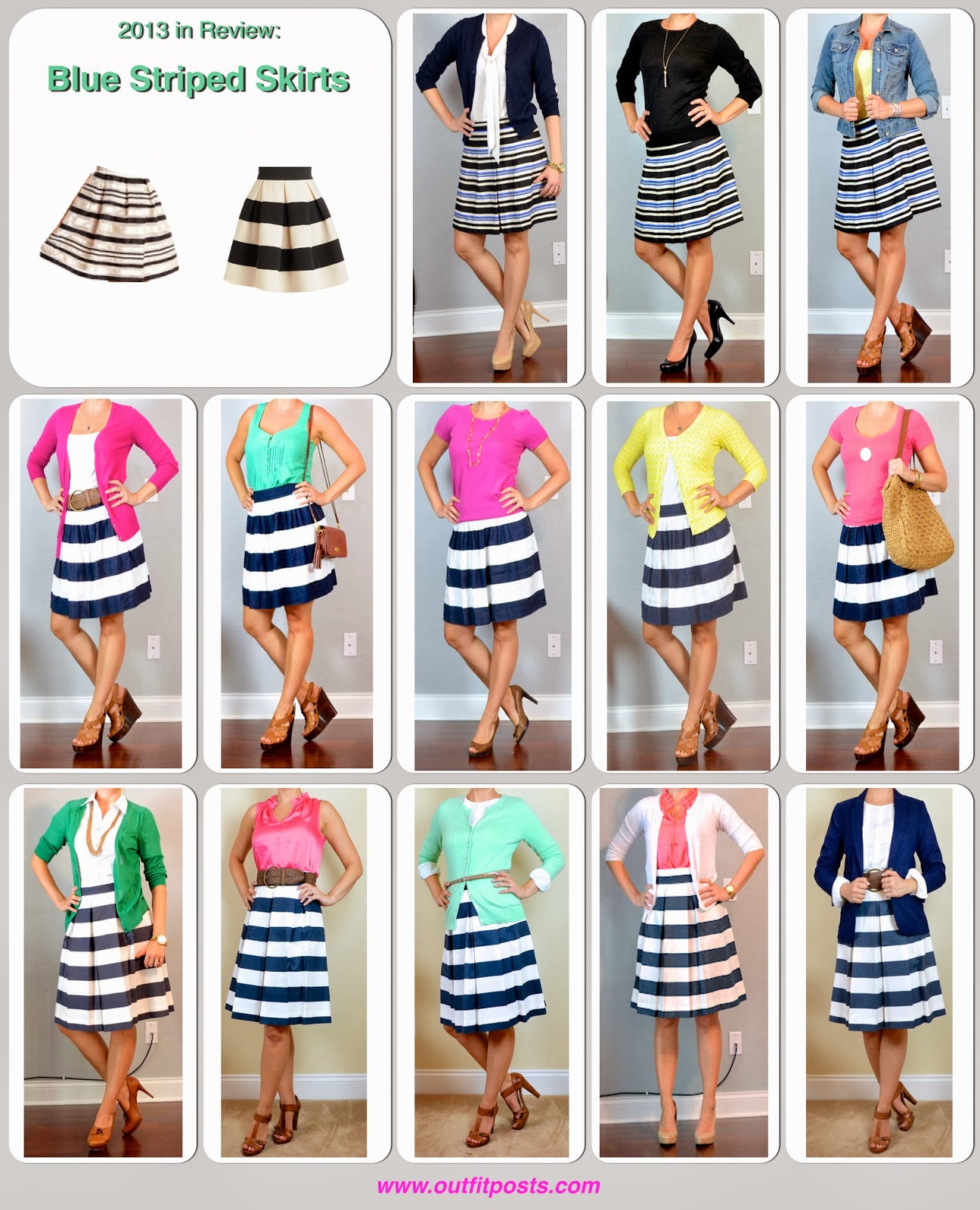 2013 - Outfit Posts: Striped Skirts | Outfit Posts