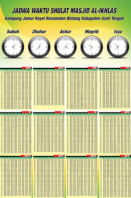 download desain jadwal sholat takengon jadwal sholat takengon