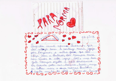 Escola Norma Barros: Cartas de agradecimentos.