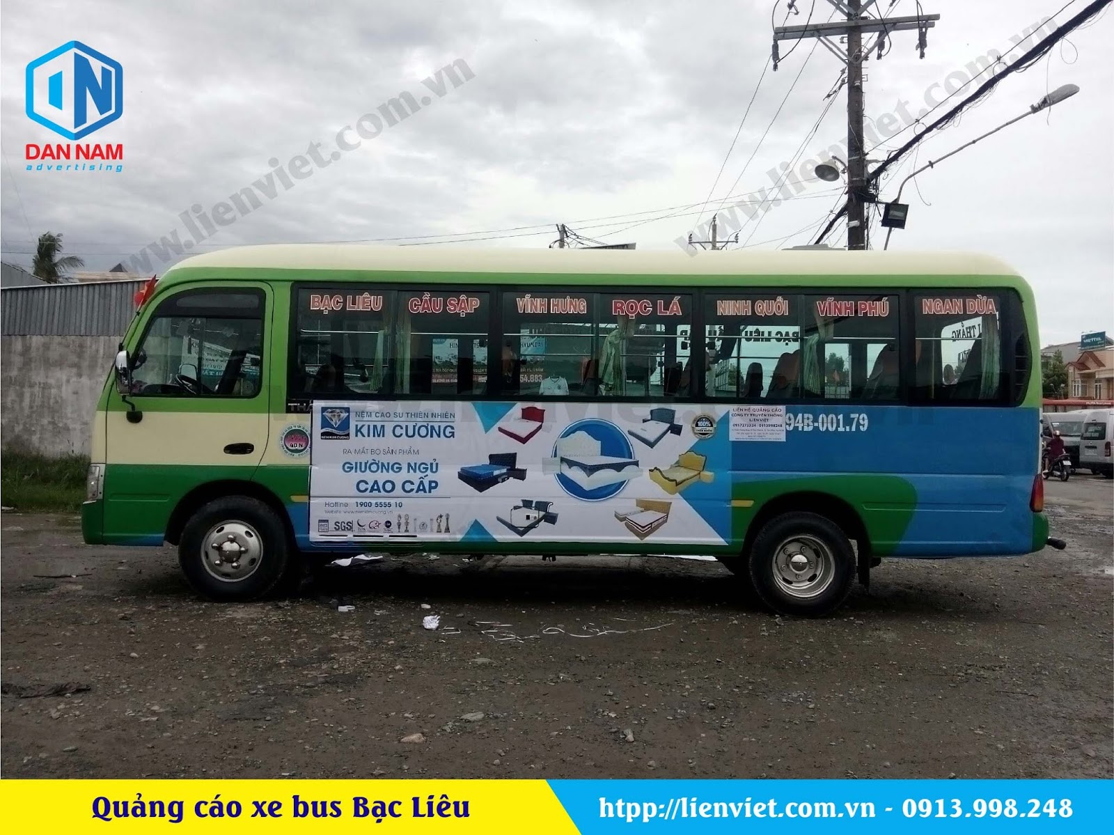 Quảng cáo xe bus Miền Tây: Nệm Havas và nệm Kim Cương quảng cáo trên xe ...