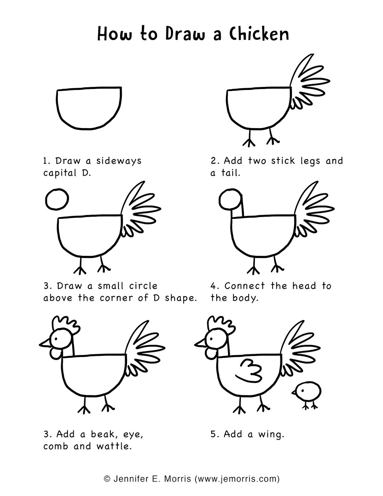How To Draw Chicken For Kids